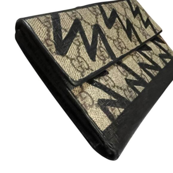 Gucci continental wallet lightning bolt in Navy w/COA vintage Rare - Picture 14 of 16